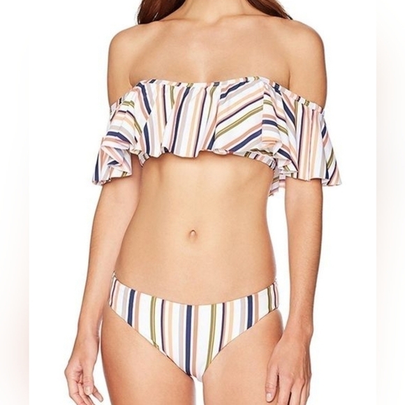 Splendid Line Up Off-the-Shoulder Bikini Swimsuit size Medium - Picture 1 of 10